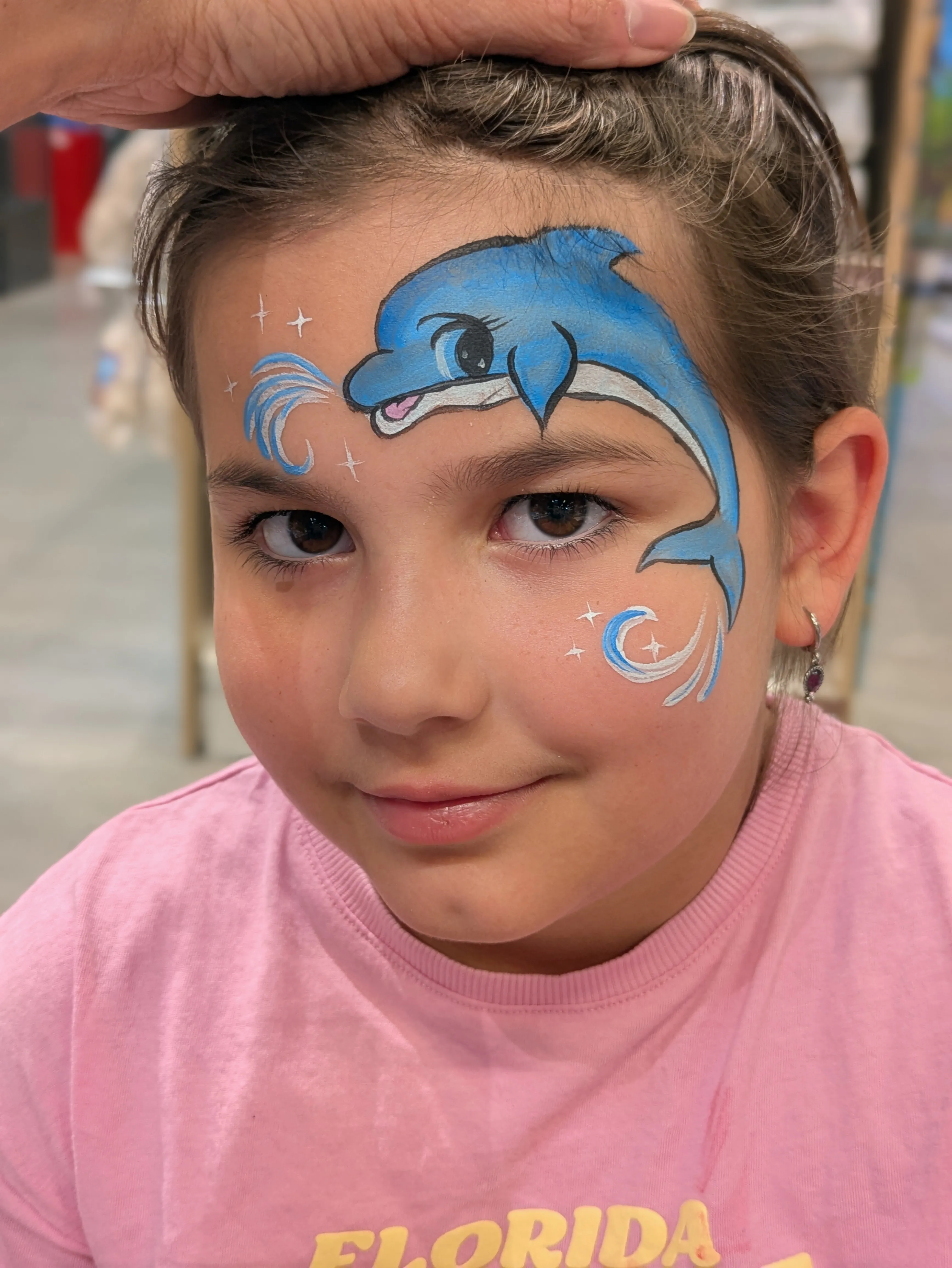 Maquillage artistique dauphin bleu